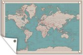 Muurdecoratie Wereldkaart - Vintage - Atlas - Kinderen - Jongens - Meisjes - 180x120 cm - Tuinposter - Tuindoek - Buitenposter