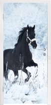 Deursticker Paard - Sneeuw - Winter - 85x205 cm - Deurposter