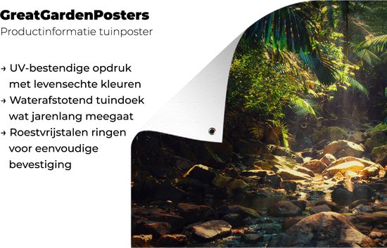 Tuinposter - Tuindoek - Tuinposters buiten - Jungle - Zon - India - Jongens - Meisjes - Kinderen - 120x90 cm - Tuin