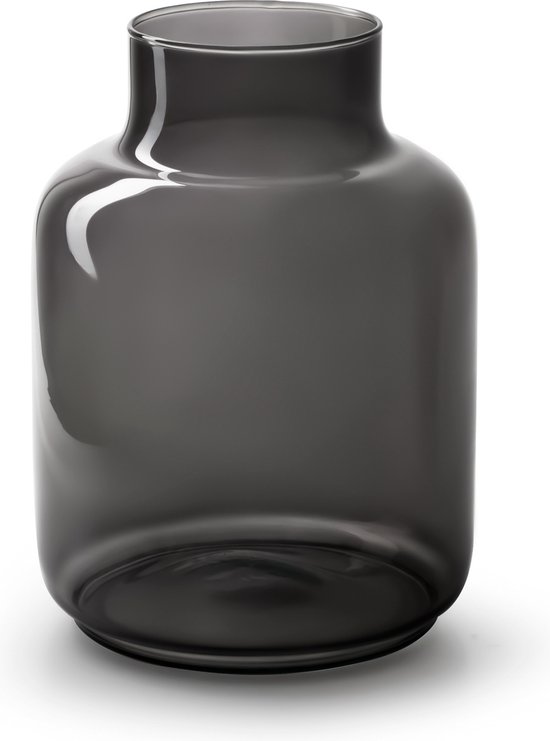 WLplants - Vase - Vase noir ''Gigi'' - Handgemaakt - Vase en Verres - Vase fumé - Vase fleuri - H25 x Ø9cm
