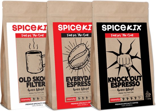 Spicekix Proefpakket Espresso Houseblend - Koffie voor Volautomaat -  3 x 225gram