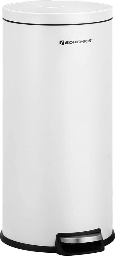 SVITA T30 vuilnisemmer wit pedaalemmer afvalemmer 30 liter incl. binnenemmer rond keukenhulp