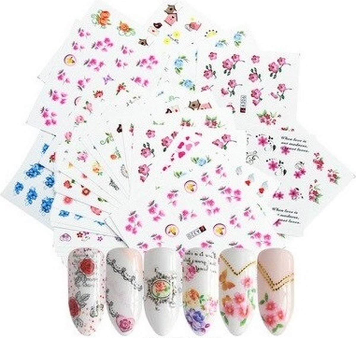 Goedkoopste 40 Stuks Nagelstickers – Nail Art Stickers – Multicolor