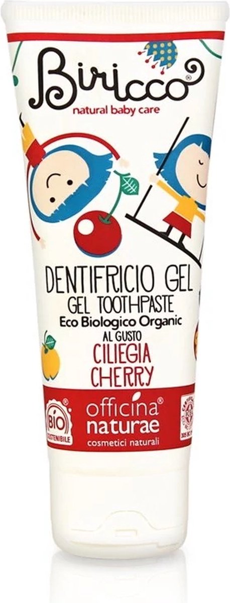 Goedkoopste Bio Junior Tandpasta Kersensmaak 75 ml & 2 Duurzame Cellulose Tandenborstels - Officina naturae