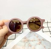 Zonnebril Kinderen 2 jaar - UV400 bescherming - Vintage - Rond - Oud roze met oortjes
