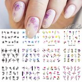 12 Stuks Nagelstickers – Nail Art Stickers – Minimalistische Bloemen