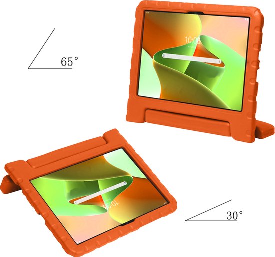 Lenovo Tab M10 Plus (3ème génération) Coque Bumper Kids avec protection d'écran - Housse Lenovo Tab M10 Plus antichoc - Oranje