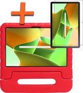 Hoes Geschikt voor Lenovo Tab M10 Plus 3rd Gen Hoes Bumper Kindvriendelijk Kids Case Kinderhoes Met Screenprotector - Hoesje Geschikt voor Lenovo Tab M10 Plus (3e Gen) Hoesje Shockproof Cover Hoes - Rood