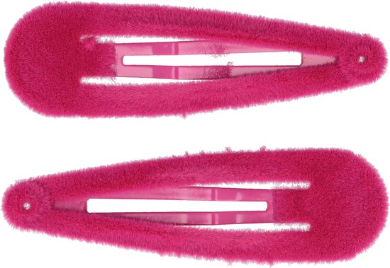 Haarspeld Klikklak Velvet 5cm Roze