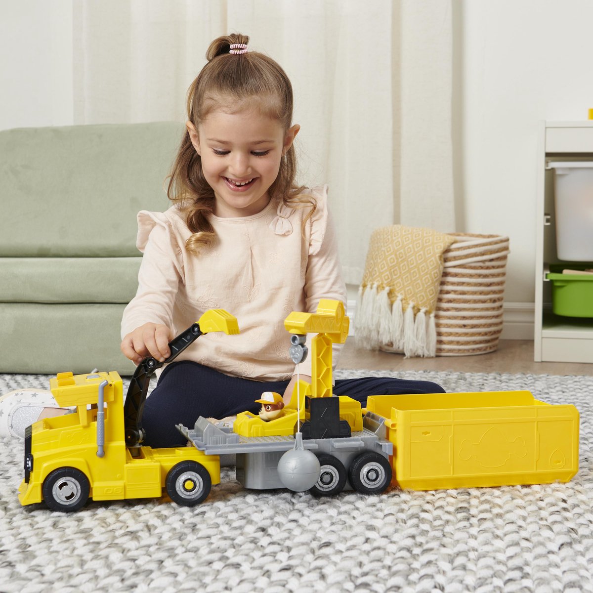 PAW Patrol, Camion 2-en-1 transformable X-Treme Truck de Ruben avec  excavatrice, grue, sons et lumières, figurines, jouets pour enfant à partir  de 3 ans 