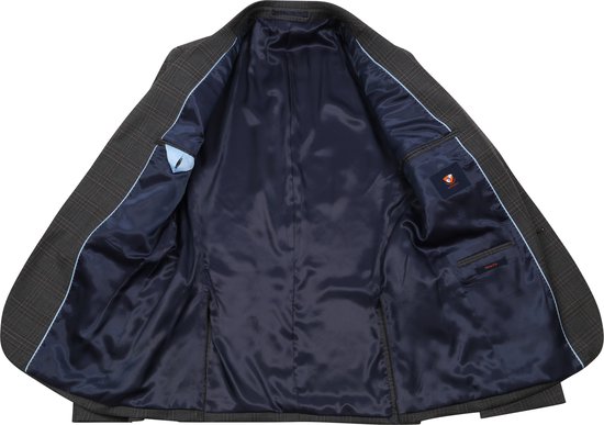 Convient - Costume Toulon Carreaux Grijs Marron - Taille 52 - Coupe slim