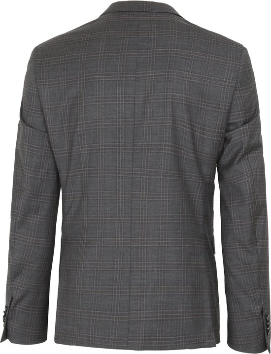 Convient - Costume Toulon Carreaux Grijs Marron - Taille 52 - Coupe slim
