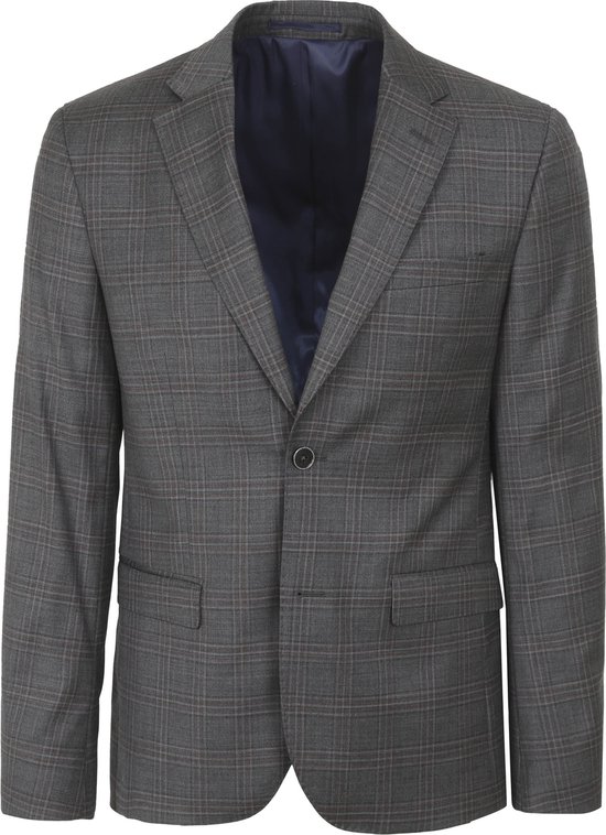 Convient - Costume Toulon Carreaux Grijs Marron - Taille 52 - Coupe slim