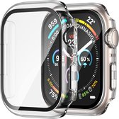 Screenprotector en Hoesje geschikt voor Apple Watch SE 44mm 2022 - Transparant360 Graden Volledige Bescherming - Beschermglas Hoes Screen Protector Glas