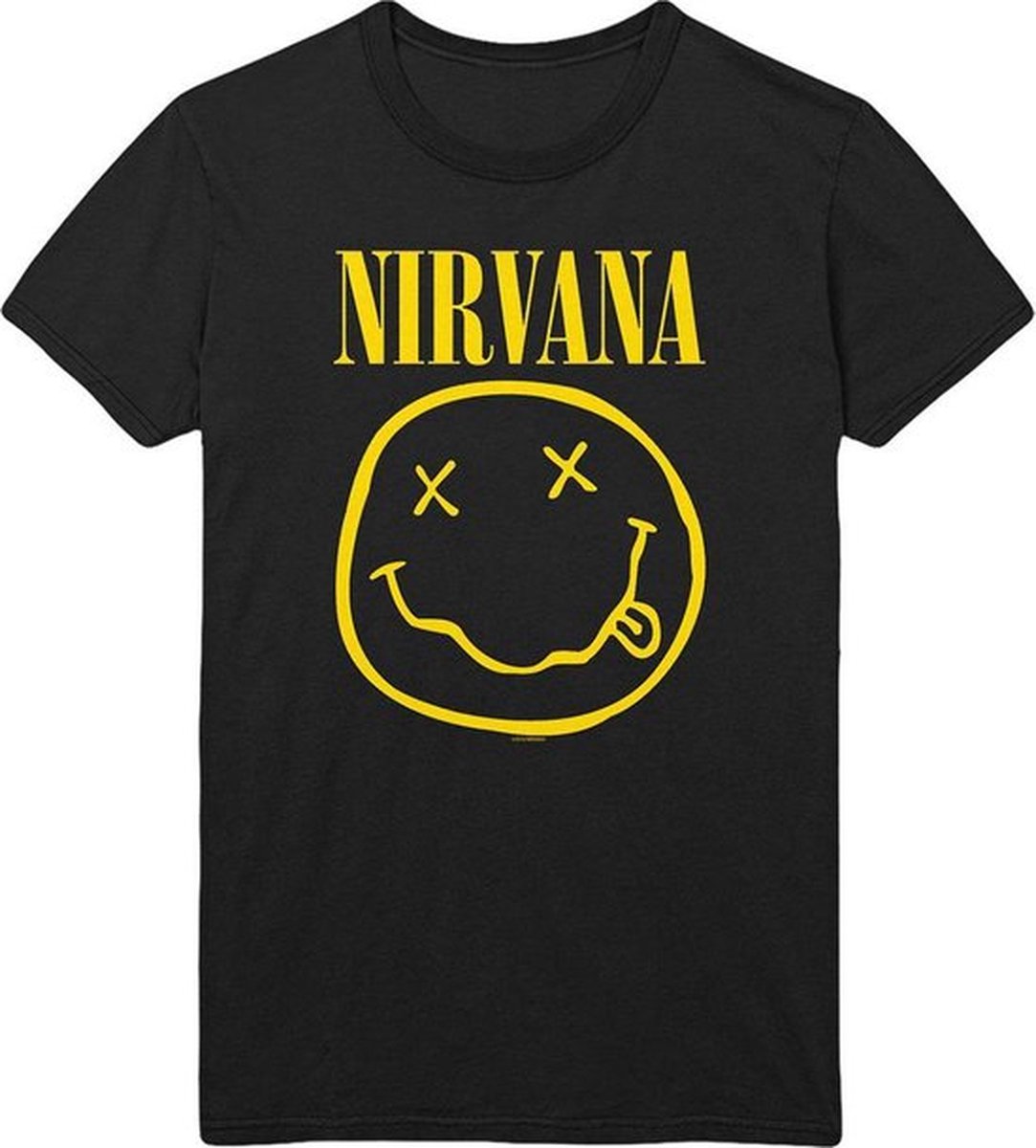 Nirvana Shirt – Smiley Logo with Back Print maat 4XL