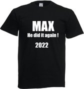 T-shirt met grappige tekst - Max Verstappen - Wereldkampioen - Formule 1 - F1 - Red Bull - 33 - 1 - maat 4XL