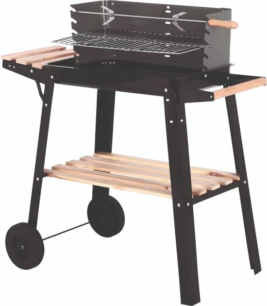 Houtskool Barbecue met Wielen Hout/Zwart van Central Park — afbeelding 3