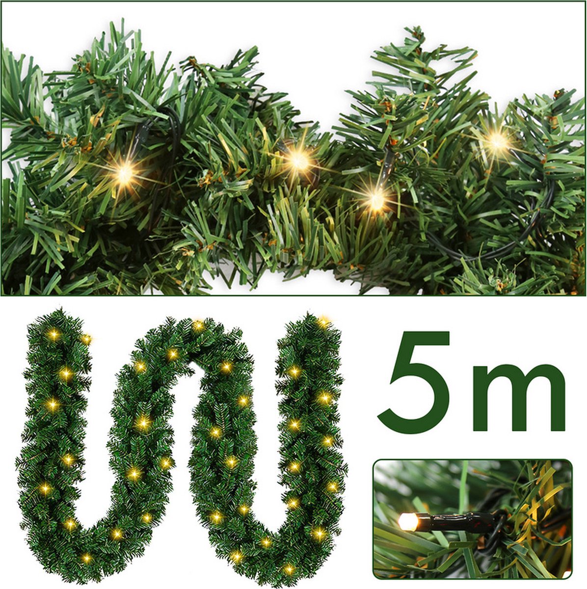Kerstslinger 5 m PVC Kerst Slinger Kerstmis Kerstdecoratie Guirlande