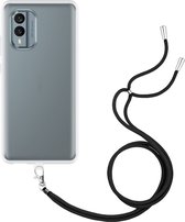 Cazy Soft TPU Telefoonhoesje met Koord - geschikt voor Nokia X30 - Nokia X30 Hoesje met Koord - Transparant