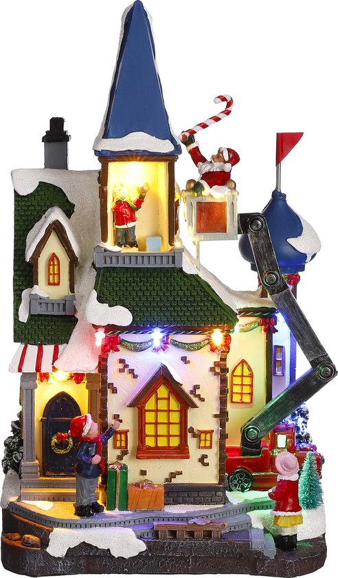 Luville - Christmas huis battery operated - l20,5xw14,5xh34cm - Kersthuisjes & Kerstdorpen