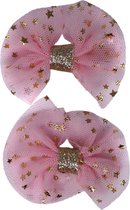 Jessidress® Haarclips Meisjes Haarspelden Feestelijke Haar Clip 5 cm Haarspeldjes - Roze