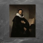 Wanddecoratie / Schilderij / Poster / Doek / Schilderstuk / Muurdecoratie / Fotokunst / Tafereel Portret van Johannes Wtenbogaert - Rembrandt van Rijn gedrukt op Textielposter