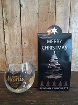 Cadeauset-Pakket-Kerst-Kerstmis-Kerstpakket-Chocolade-Belgische Chocolade-Merry Christmas-Happy New year-Happy-Gelukkig nieuwjaar-waterglas-glas-wijnglas-bouns mama-mama-moeder-bonus moeder-oma