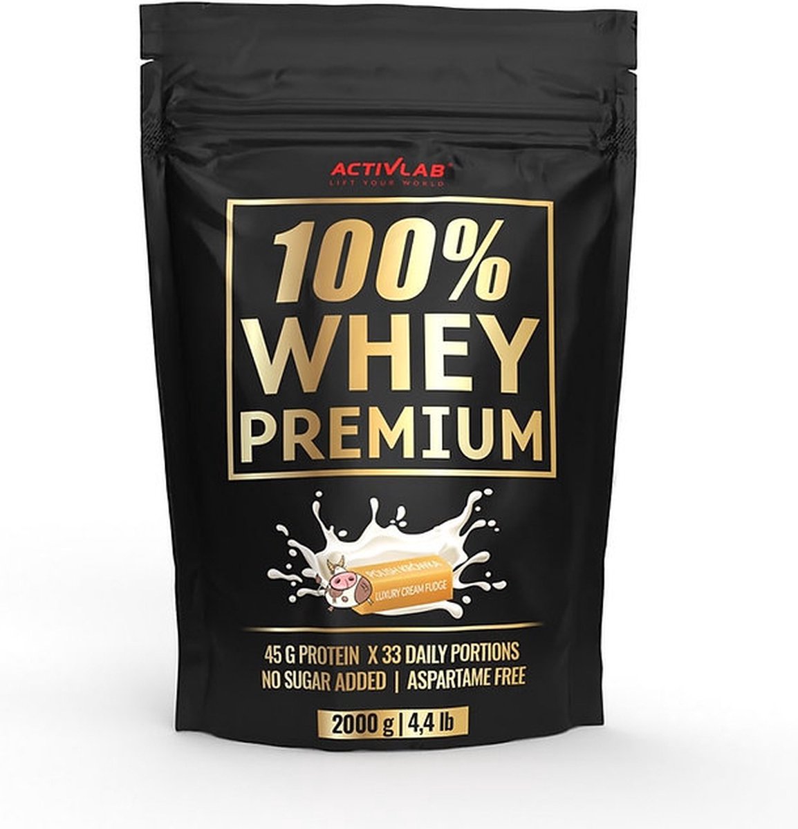 Activlab 100% Whey Premium Protein - Whey protein - Proteine poeder - Eiwitshake - 2000g - 66 servings - Milk fudge - Toffee