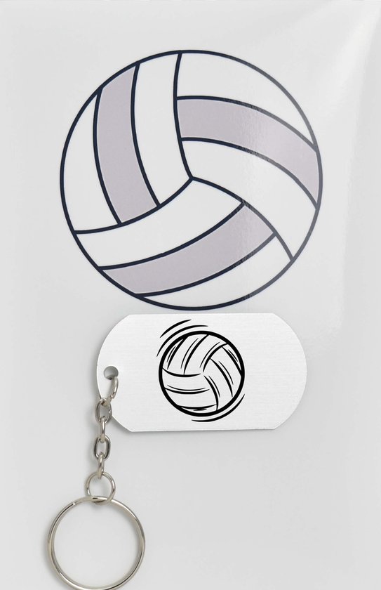 volleybal sleutelhanger inclusief kaart - sport cadeau - sporten - Leuk kado voor je sporter om te geven - 2.9 x 5.4CM