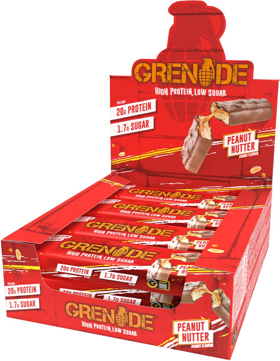 Goedkoopste Grenade Carb Killa Bars - Proteïne Repen - Pindakaas - 12 Eiwitrepen (720 gram