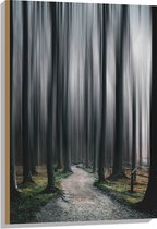 WallClassics - Hout - Hele Hoge Abstracte Bomen - 60x90 cm - 12 mm dik - Foto op Hout (Met Ophangsysteem)