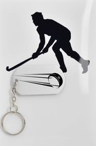 hockey sleutelhanger inclusief kaart - sport cadeau - sporten - Leuk kado voor je sporter om te geven - 2.9 x 5.4CM