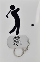 golf sleutelhanger inclusief kaart - sport cadeau - sporten - Leuk kado voor je sporter om te geven - 2.9 x 5.4CM