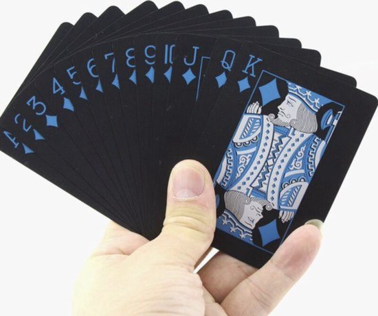 Thumbnail van een extra afbeelding van het spel Knaak Luxe Speelkaarten Waterdicht - Blauw / Zwart - Pokerkaarten of Drankspelkaarten