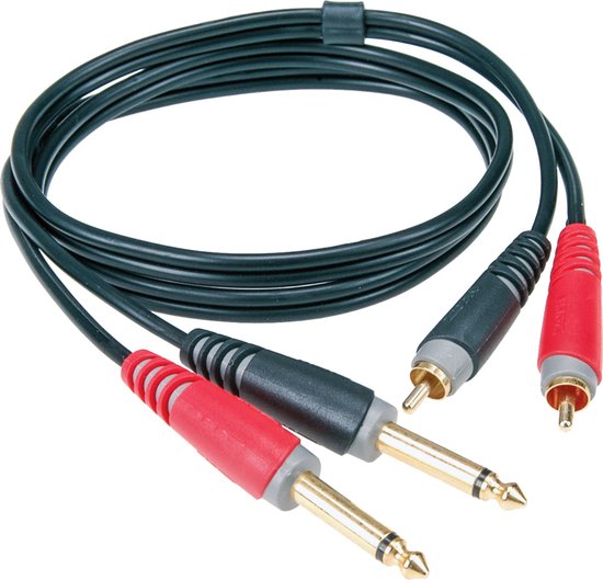 KLOTZ AIS GmbH AT-CJ0300, 2 x RCA, Mâle, 2 x 6,35 mm, Mâle, 3 m, Noir