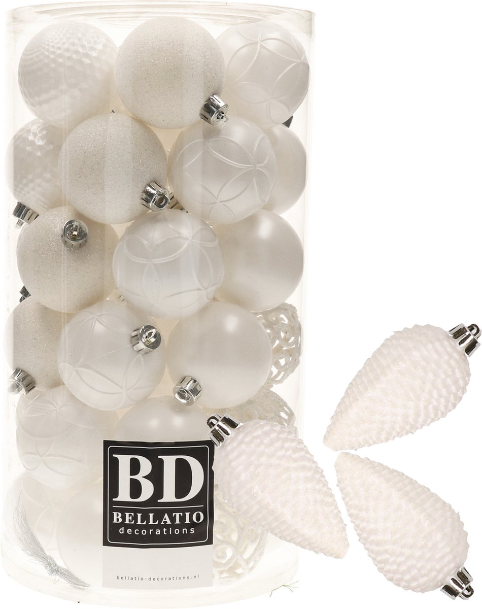 Witte Kerstballen Shop je hier! | Met Gouden sterren | 1st