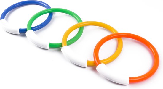 Set de 8x anneaux de plongée en plastique de couleur - speelgoed de piscine - Jouets aquatiques - Jouets de plongée