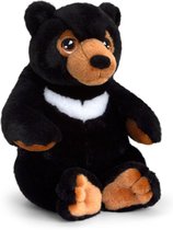 Keel Toys Knuffel - Beer - zwart - dieren knuffels - pluche - beren - 25 cm