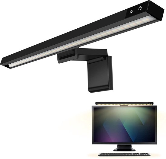 TULITE LED Monitor lamp - Lampe de bureau avec pince - Dimmable - USB - Travail à domicile - Zwart