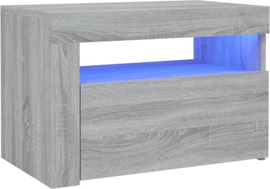 vidaXL Nachtkastje met LED-verlichting 40x39x48,5 cm betongrijs