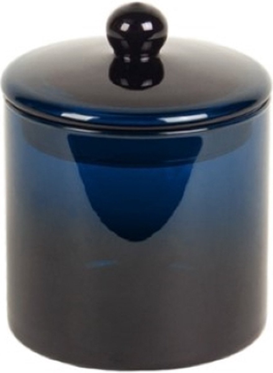 XLBoom MIKA Large - Voorraadpot met deksel - Blauw glas - Ø13,5cm x h17cm