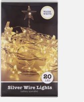Draadverlichting STER | Silver Warm White | 20 LED |