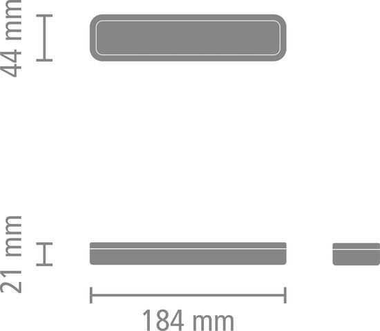 Dimensions d'un étui à couverts Brabantia gris foncé.