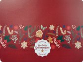Kerst Placemat – Rood Kerstmotief – 40x30 cm – Set van 4 stuks