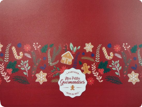 Foto: Kerst placemat rood kerstmotief 40x30 cm set van 4 stuks