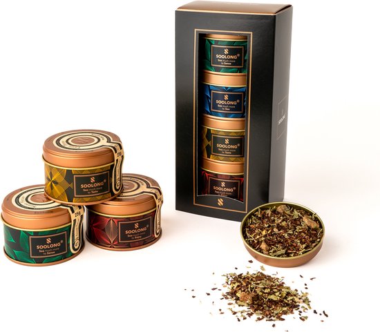Soolong South Africa Nr40 Exclusief rooibos thee geschenk - met vier top kwaliteit losse theeën - Rooibos & honeybush - Assortiment 4stuks