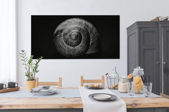 Toile - Animaux - Escargot - Zwart - Wit - Toile - 160x80 cm - Peintures sur toile - Décoration murale