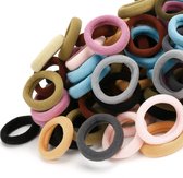 Bandes de caoutchouc BOTC - 100 pièces - élastiques - 10 mélanges de couleurs - Morandi Color