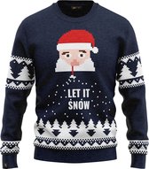 JAP Foute kersttrui - Santa let it snow - Kerstcadeau volwassenen - Dames en heren - Kerst - XL - Blauw