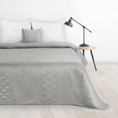 Oneiro’s luxe LUIZ Beddensprei Zilver- 220x240 cm – bedsprei 2 persoons - zilver – beddengoed – slaapkamer – spreien – dekens – wonen – slapen
